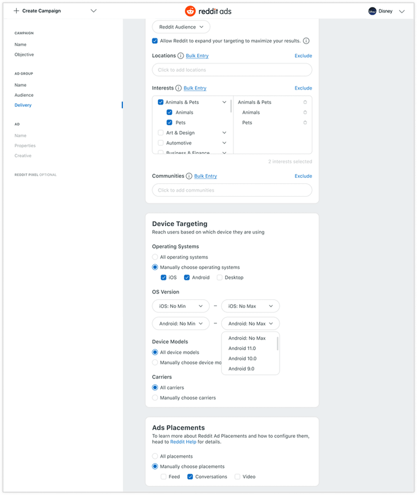 Device targeting - OS
