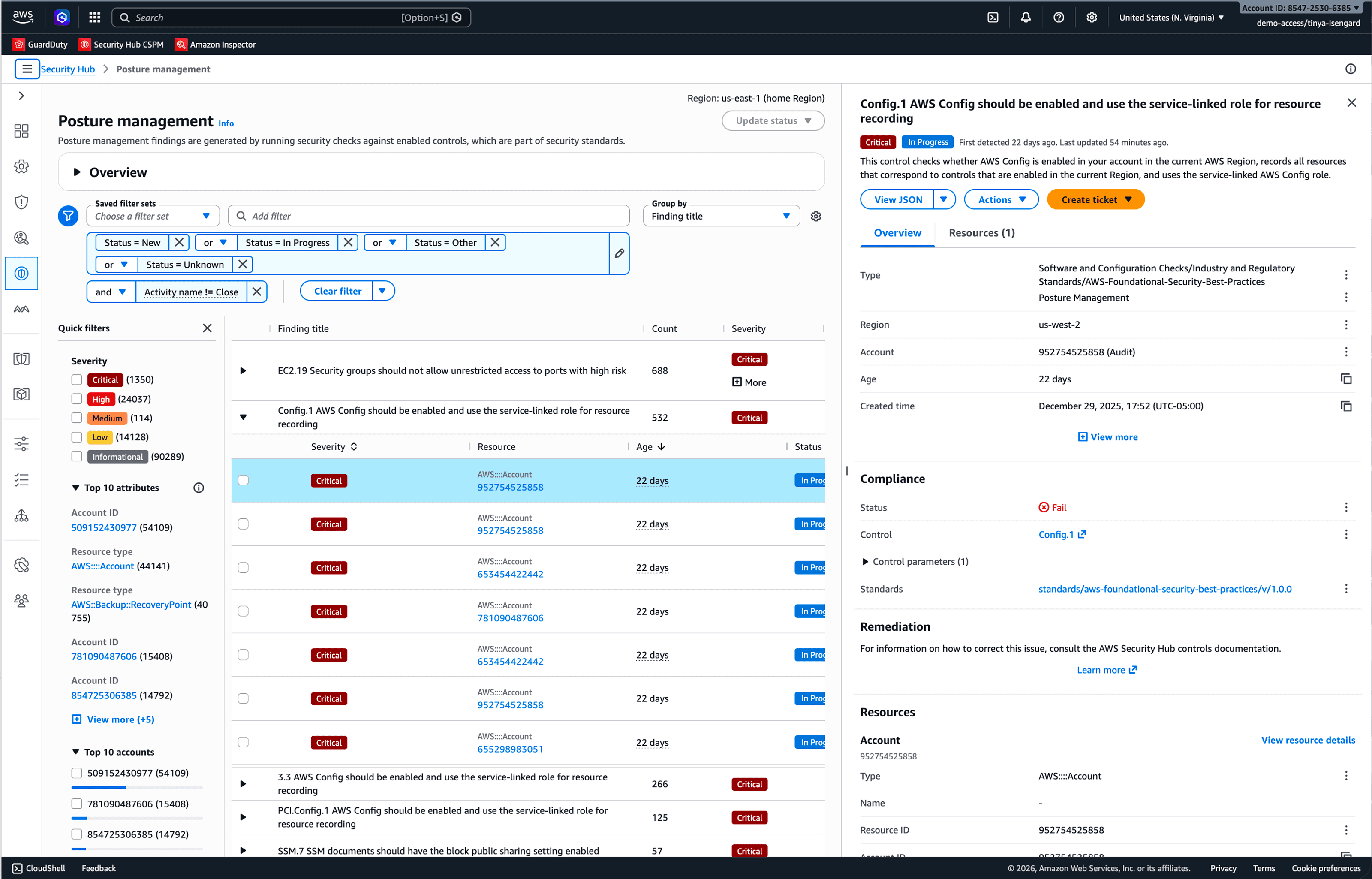 Compliance finding detail example