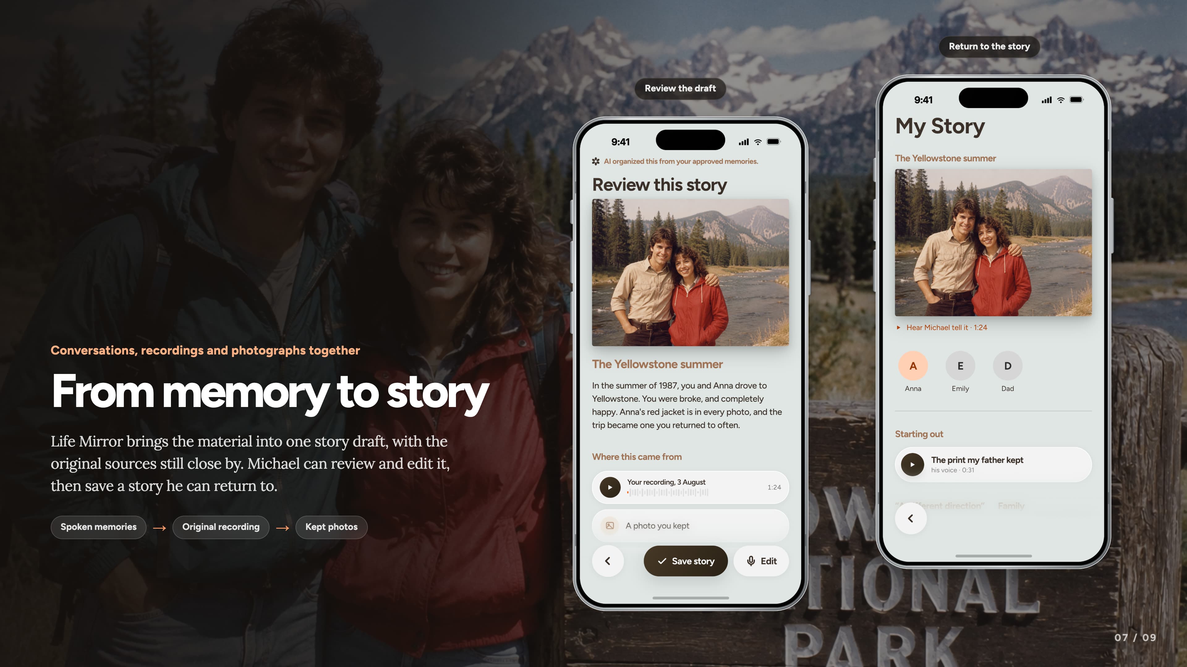 Approved material becomes a reviewable story