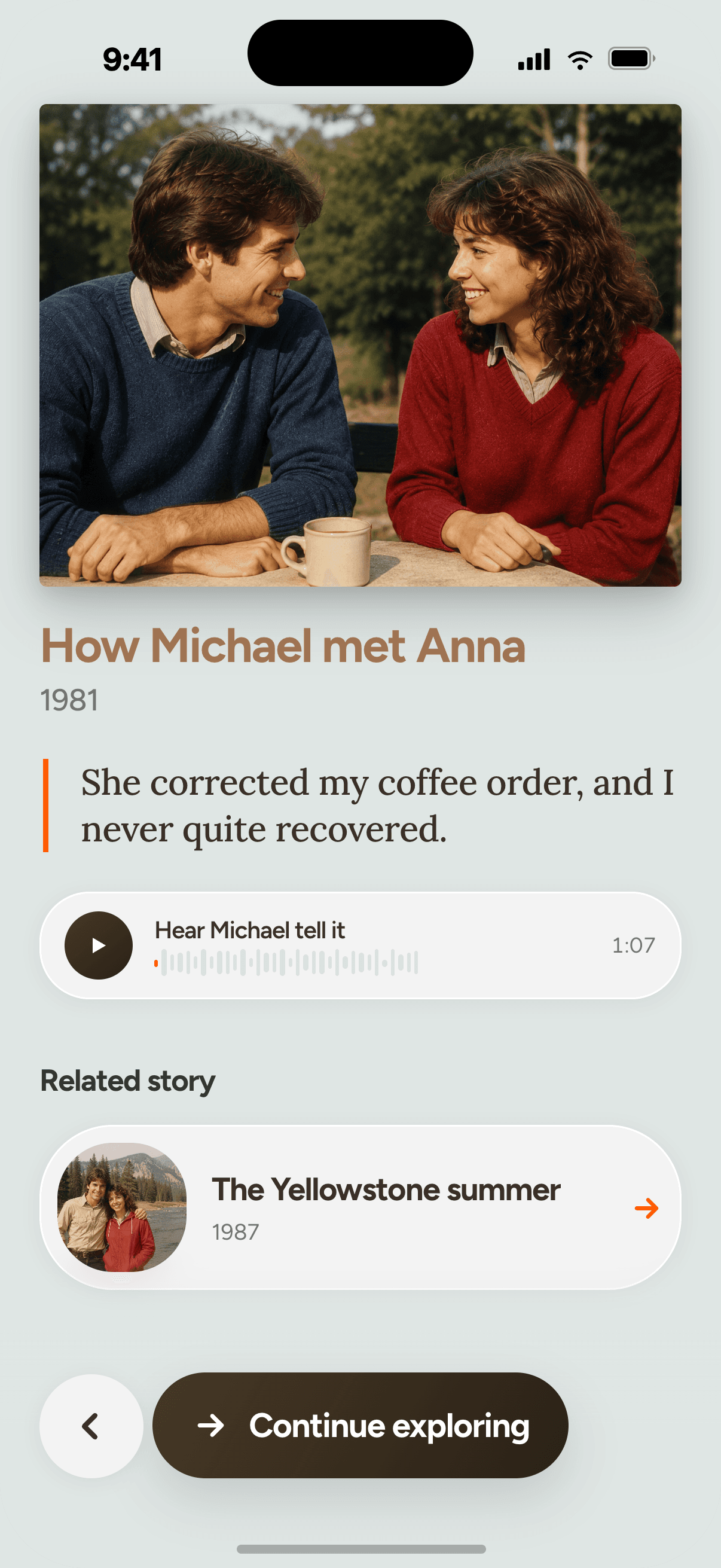 Life Mirror connected story screen